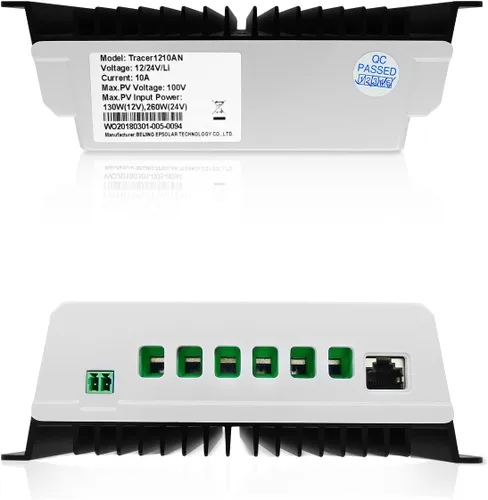 Miniatura 6 de EPEVER Controlador de carga MPPT 10a con pantalla LCD, entrada máxima de 100V, interruptor automático de 12V/24V