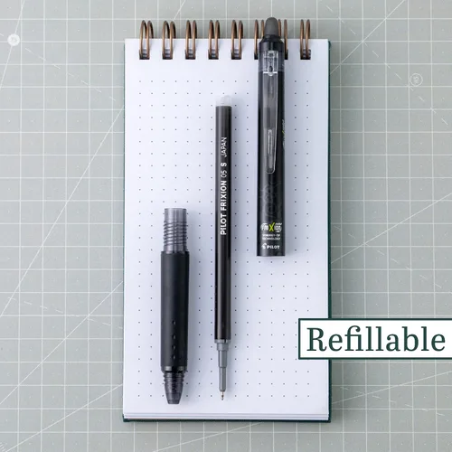 Miniatura 2 de PILOT FriXion Synergy Clicker Bolígrafos de gel retráctiles y borrables, punta extra fina de 0.5mm, tinta negra, paquete de 6 unidades Negro