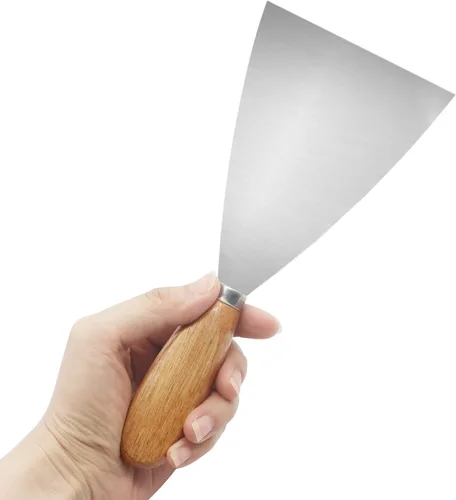 Miniatura 5 de Cuchillo de masilla, raspador de metal de 3 pulgadas, cuchillos de mango de madera para paneles de yeso, calcomanías, papel de pared, parches