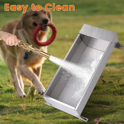 Miniatura 5 de Dispensador automático de tazón de agua grande para perros, de acero inoxidable al aire libre, canal automático de agua para ganado, bebedero