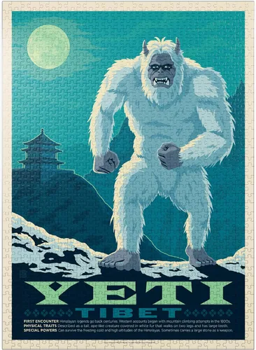 Miniatura 8 de MyPuzzle Mythical Creatures: Yeti, póster vintage, rompecabezas de 100 piezas para adultos