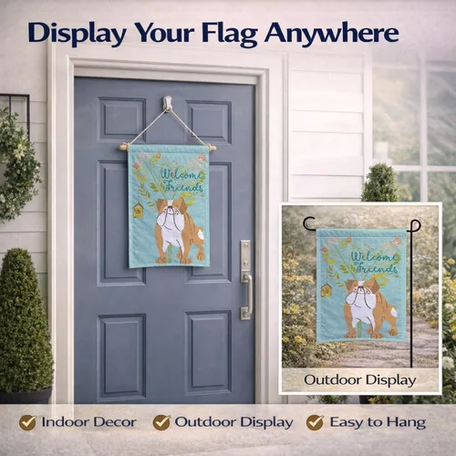 Miniatura 8 de Caroline's Treasures BB7602GF Bandera de jardín con texto en inglés "Welcome Friends" - Bandera decorativa para patio exterior, patio, parterres