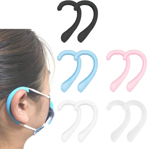 Miniatura 8 de Protectores de oreja antideslizantes de silicona suave para aliviar las molestias de oído (transparente, 6 pares)