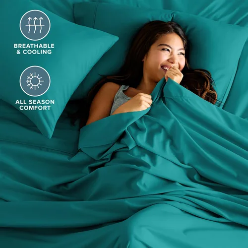 Miniatura 69 de Bare Home Hotel Luxury - Juego de sábanas tamaño individual, extra suave, 4 piezas, bolsillos profundos, ajuste fácil, refrescante y transpirable