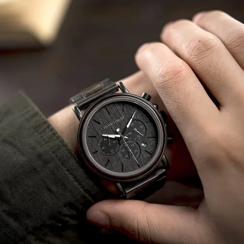 Miniatura 8 de 2win - Reloj de madera con grabado personalizado para hombre, reloj para de cumpleaños, aniversario, para tu novio, enamorado, prometido, esposo