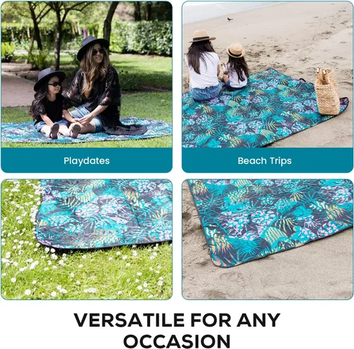 Miniatura 7 de RawRock Manta de picnic portátil para exteriores, grande para 6 adultos y resistente al agua, práctica bolsa para playa, campamento en la hierba, a