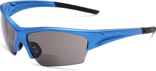 Miniatura 7 de The Benton - Lentes de sol bifocales de lectura, unisex, deportivos y envolventes alrededor de medio marco, para hombres y mujeres + 1.50 negro