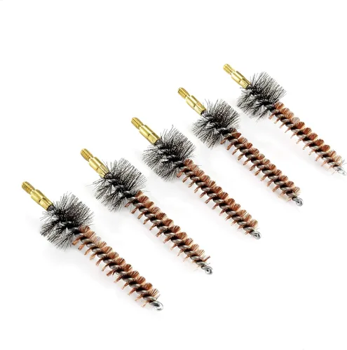 Miniatura 15 de BOOSTEADY Cepillo de limpieza para pistola de bronce con cerdas de fósforo, 5 unidades, para escopeta de pistola con 50 parches cuadrados