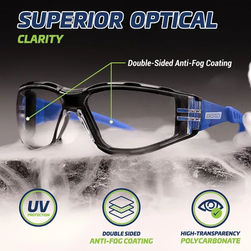 Miniatura 2 de JORESTECH Safety Glasses with Adjustable Strap - 3 in 1 Converter High Impact Resistance Anti-Fog Azul