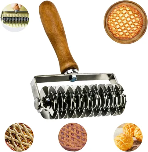 Cortador de rodillos de pastelería, herramienta de corte de repostería de acero inoxidable, corteza de masa, pizza, pan, pastelería, cortador de