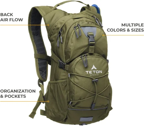 Miniatura 2 de Teton Oasis/Trailrunner Mochila de hidratación – Paquete de agua ligera con bolsa de 2L/3L para senderismo, correr, ciclismo, ciclismo – Tamaños