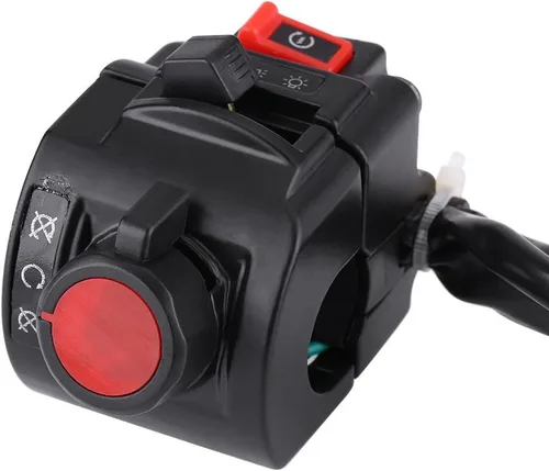 Miniatura 7 de Keenso Interruptor de manillar de motocicleta de 7/8 pulgadas, interruptor de parada de arranque de haz alto y bajo de 12 V