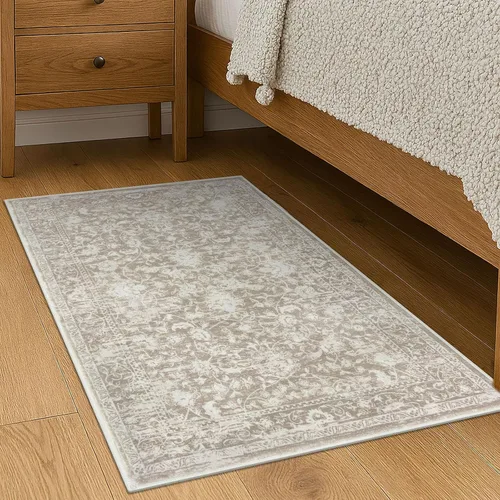 Miniatura 3 de KILOCOCO Alfombra marroquí pequeña de área 2 x 3 pies, alfombras de entrada con estampado floral vintage, lavable, antideslizante, tapete