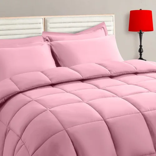 Miniatura 16 de TAIMIT Juego de edredón blanco tamaño King de 7 piezas, juego de cama en una bolsa con edredón reversible suave acolchado cálido y esponjoso