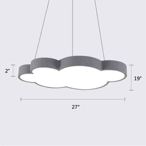 Miniatura 5 de Luces colgantes LED modernas regulables en forma de nube, NIUYAO Kids Room Metal 1 lámpara colgante en acrílico (bombilla incluida)