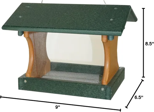 Miniatura 9 de DutchCrafters Comedero colgante pequeño para pájaros (verde césped y cedro)