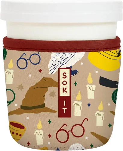 Miniatura 207 de Sok It IceCreamSok - Funda de neopreno aislada (flores abstractas, pintas de helado cónicas)