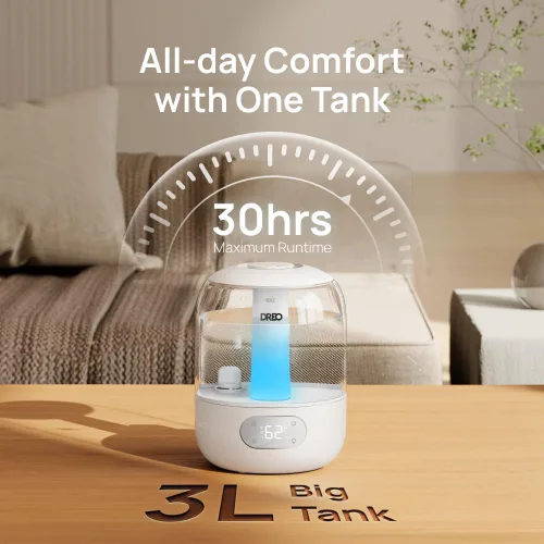 Miniatura 7 de Dreo Humidificadores para dormitorio, humidificador ultrasónico de niebla fría con 26dB silencioso e iluminación RGB, tanque de llenado superior