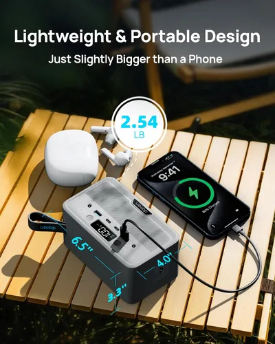 Miniatura 4 de Estación de energía portátil LiFePO4 de 28,000 mAh, batería de 100 W (pico de 200 W) banco de energía solar, cargador portátil pequeño generador
