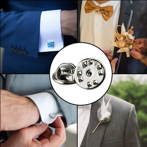 Miniatura 5 de 100 piezas traseras de alfiler, parte trasera de pasador de bloqueo de metal, embrague de latón para broche, corbata, sombrero, insignia, reemplazo