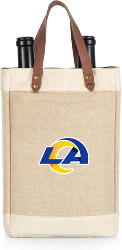 Miniatura 11 de PICNIC TIME NFL Pinot - Jute 2 Bottle Insulated Wine Bag - Wine Tote Bag - Wine Gift Bag, (Beige)