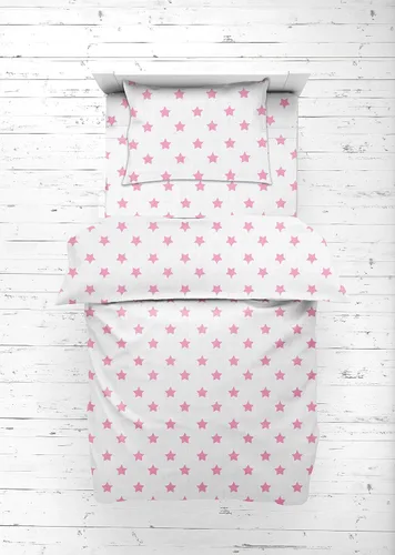 Miniatura 4 de Bacati - Juego de sábanas de muselina Ikat Stars de 3 piezas para niñas pequeñas, 100% algodón, incluye sábana bajera, sábana superior y funda