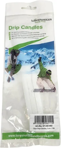 Wintersteiger P-Tex - Velas de reparación de esquí, paquete de 3 varillas transparentes P-Tex para reparación de bases de esquí y snowboard, kit de