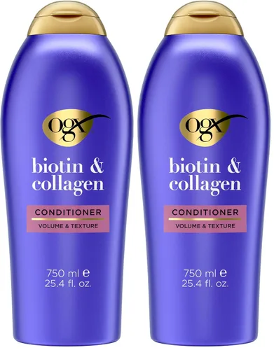 Miniatura 10 de OGX Acondicionador Voluminizador Espeso y Abundante + Biotina y Colágeno, Acondicionador Enriquecido con Nutrientes con Biotina Vitamina B7 que