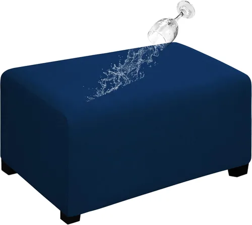 Miniatura 48 de Easy-Going Funda para Otomán Elástica 100% Doble Impermeable Rectangular Plegable Taburete de Almacenamiento Protector de Muebles Funda Suave