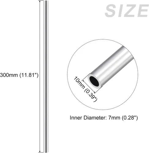 Miniatura 2 de METALLIXITY Tubo de aluminio 6063 (0.394 in de diámetro x 0.276 in de diámetro interior x 11.811 in de largo), 2 piezas, tubo redondo de aluminio