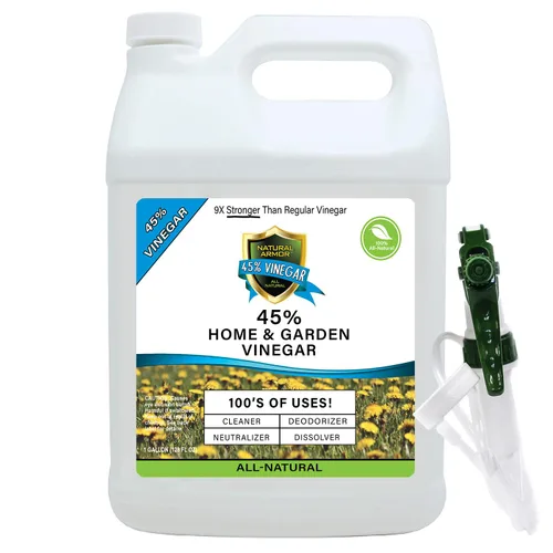 Natural Armor Concentrado de fuerza industrial con 45% de vinagre, extra fuerte, 9 veces más fuerte que el vinagre normal (galón de 128 onzas)