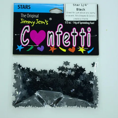 Miniatura 2 de Confetti Star 1/4" Negro - Paquete al por menor #8513 QS0