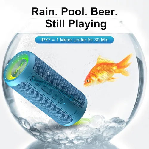 Miniatura 3 de Ortizan Altavoz Bluetooth portátil inalámbrico, IPX7 impermeable, a prueba de polvo y a prueba de óxido, potente sonido de 24 W, graves mejorados