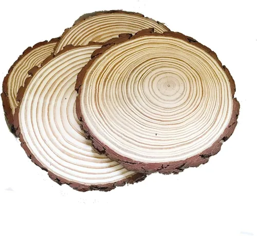 Miniatura 5 de Paquete de 6 rebanadas redondas de madera rústica de 7 a 8 pulgadas, sin terminar, ideal para bodas, centros de mesa y manualidades