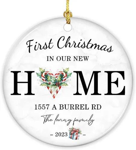Miniatura 10 de Adornos de Navidad personalizados con foto, adorno de Navidad personalizado, decoración única para colgar del árbol de Navidad para baby shower, A1