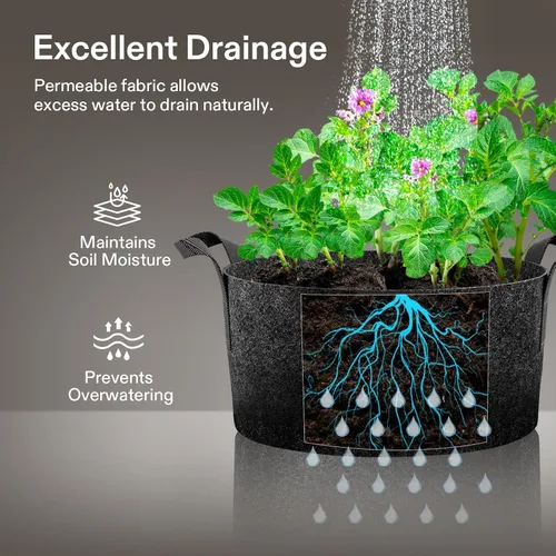 Miniatura 6 de VIVOSUN 1 bolsa de cultivo de 100 galones, maceta de tela con asas para verduras y plantas