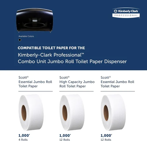 Miniatura 9 de Kimberly Clark - Dispensador profesional de papel higiénico (09551), compatible con rollo estándar con núcleo, color humo (negro), 13.1 x 20.4 x 5.8
