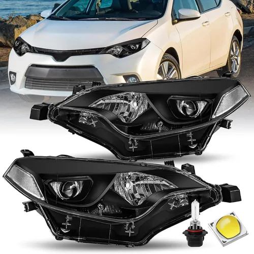 Miniatura 9 de JSBOYAT Conjunto de faros delanteros para 2014 2015 2016 Toyota Corolla Sedán 4 puertas, lámparas LED para conductor y pasajero con bombillas