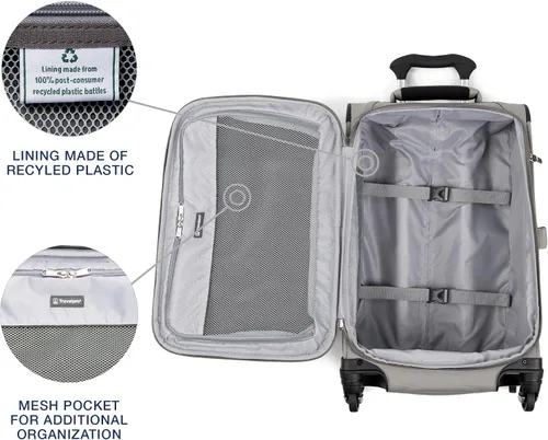 Miniatura 303 de Travelpro Maxlite 5 - Juego de 2 piezas de equipaje de mano de tela, expandibles con 4 ruedas giratorias, bolso blando para debajo del asiento, Negro