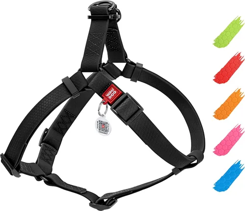 Miniatura 13 de WAUDOG Arnés ajustable impermeable para perro, resistente con cierre de metal duradero y placa de identificación QR, para niño y niña