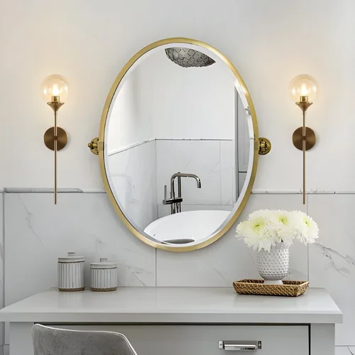 Miniatura 4 de KCO Lighting - Aplique de pared montado en la pared de latón cepillado dorado, lámpara de pared moderna de mediados de siglo, lámpara de pared Oro +