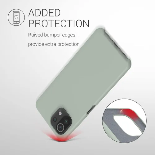 Miniatura 5 de kwmobile Funda compatible con Xiaomi 11 Lite (5G) NE/Mi 11 Lite (5G) - Funda de silicona TPU con acabado suave - Gris Verde