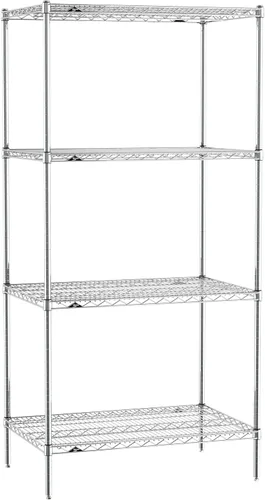 Metro EZ2436NC-4 Super Erecta - Estantería de alambre industrial de 4 estantes, cromada, 24 "x 36" x 74.5" Cromado
