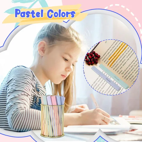 Miniatura 4 de Qeeenar 100 piezas de marcadores bíblicos con punta suave y linda, diseño estético, sin sangrar, resaltador inspirador, punta cincel, pastel, 10