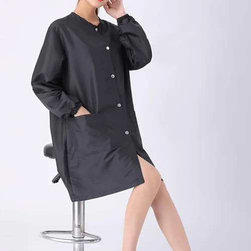 Miniatura 3 de TOPTIE Negro Salón Smock Peluquero Ropa de Trabajo Peluquería Cabo Estilista Peluquero Chaqueta de Peluquero Mascotas