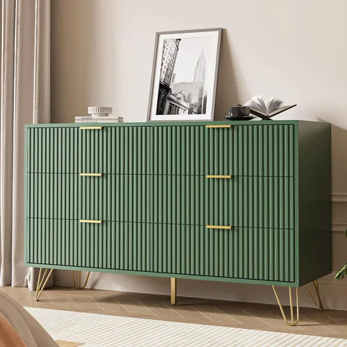 Miniatura 9 de MAISONARIA Cómoda negra para dormitorio, cómoda de 4 cajones con asas de metal dorado y cómodas, cómodas para pasillo, dormitorio
