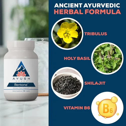 Miniatura 4 de Ayush Herbs Rentone, suplemento ayurvédico para el tracto urinario y el riñón, mezcla de hierbas y minerales totalmente naturales con arándano