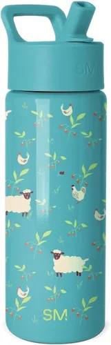 Miniatura 64 de Simple Modern Botella de agua para niños con tapa con pajilla, vaso aislado de acero inoxidable de 14 onzas para niños y a prueba de derrames