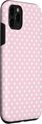 Miniatura 3 de Funda para iPhone 11 Pro Max con diseño de corazones, color rosa claro, blanco y rosa claro para mujeres y niñas