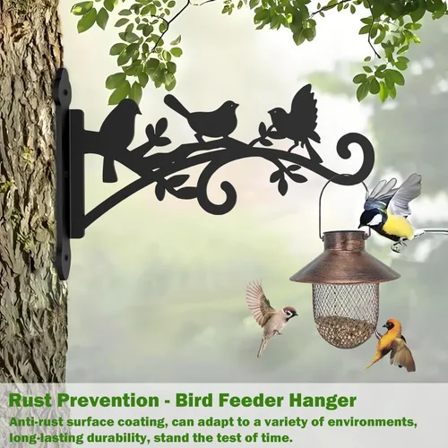 Miniatura 4 de Paquete de 2 ganchos de pared colgantes para plantas de 12 pulgadas, ganchos de pared para comedero de pájaros, gancho de metal resistente